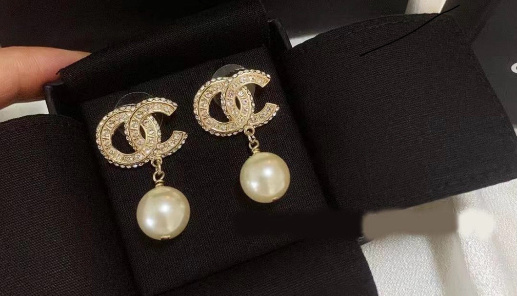 Pearl drop designer inspired earrings